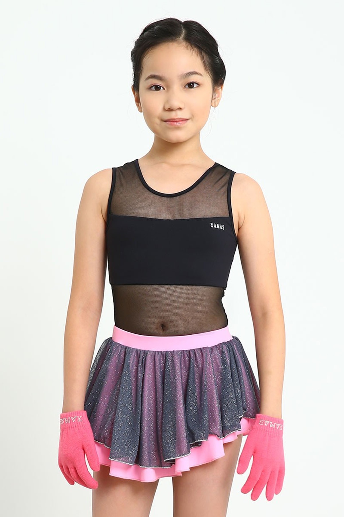 XAMAS Stardust Classic Skating Skirt - Pink Glitter