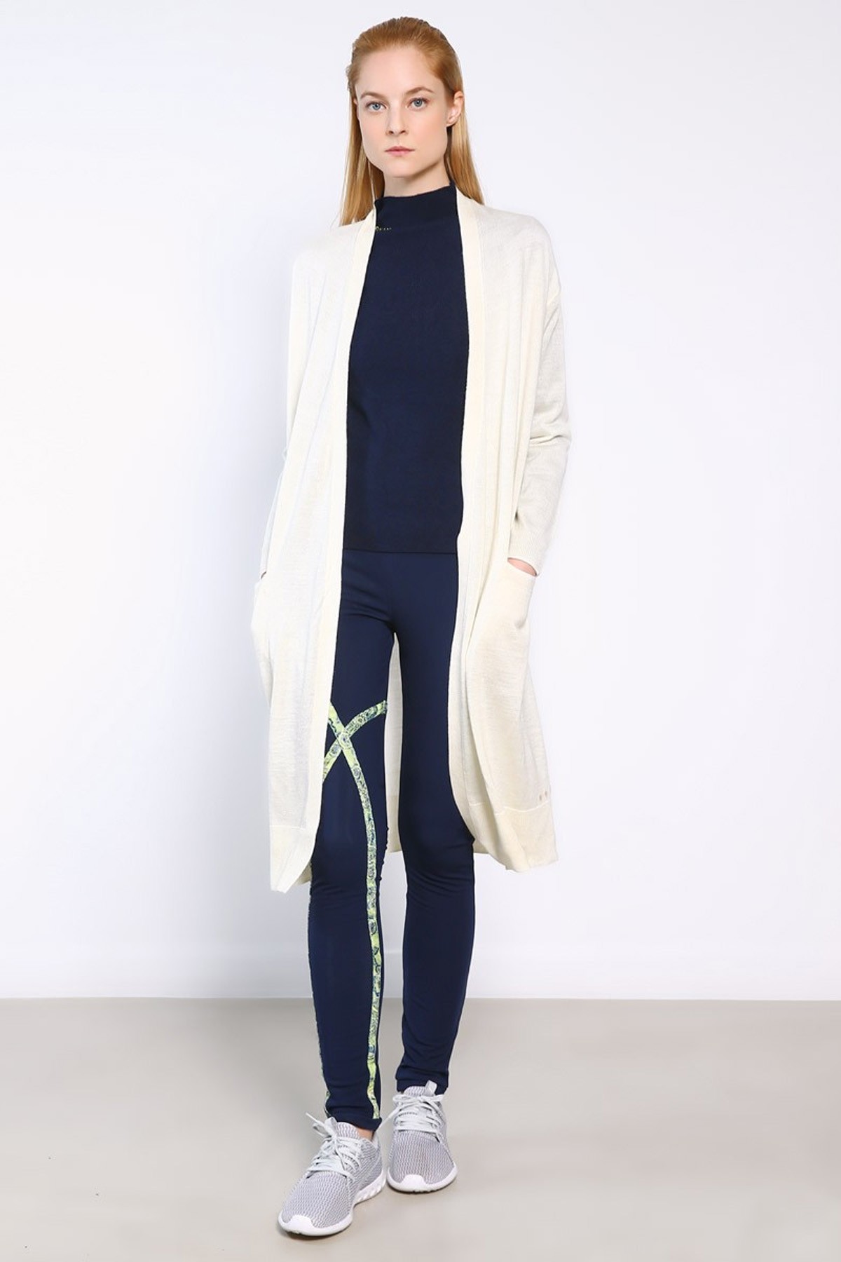 Classic Ladies Knitted Long-sleeve Long Cardigan