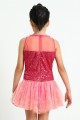 Glittering candy princess sleeveless figure skating dress