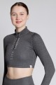 XAMAS STAGE RainStorm Royal Brushed Training Crop Top - Thumbhole