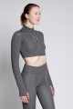 XAMAS STAGE RainStorm Royal Brushed Training Crop Top - Thumbhole