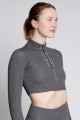 XAMAS STAGE RainStorm Royal Brushed Training Crop Top - Thumbhole