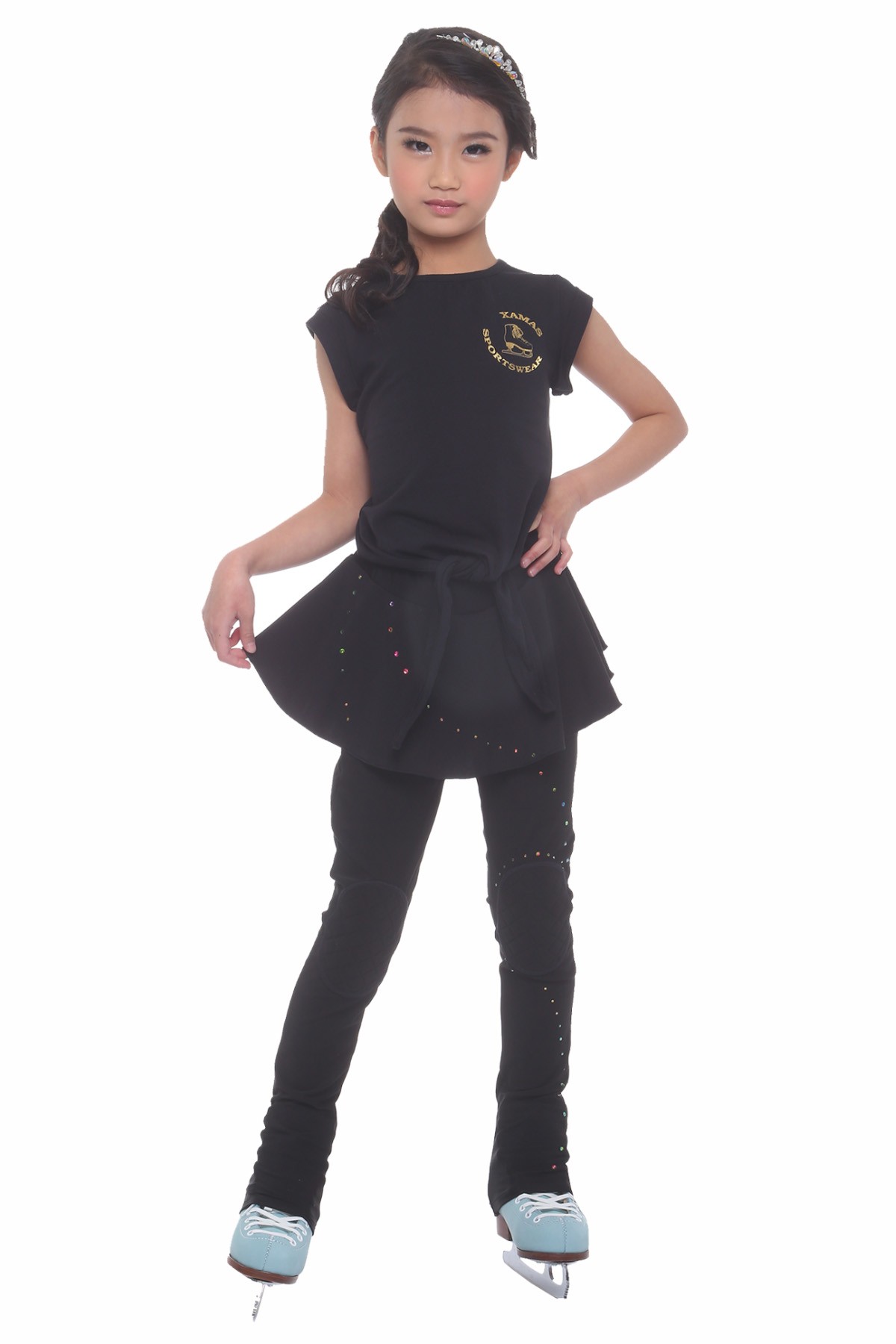 Premium Pro Skating Pants with Skirt - Black