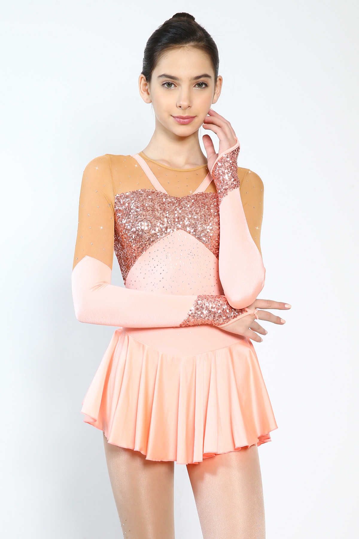 Trendy Pro Champagne Figure Skating Dress