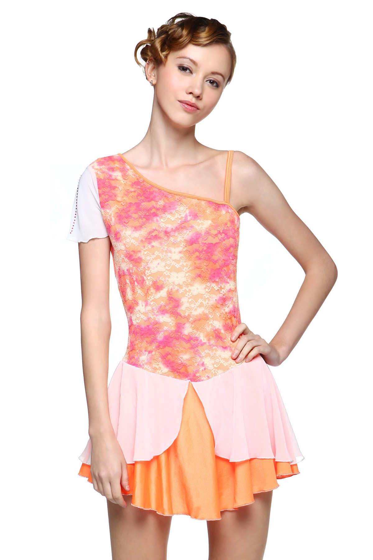 Classic Katarina Figure Skating Dress - Tangerine