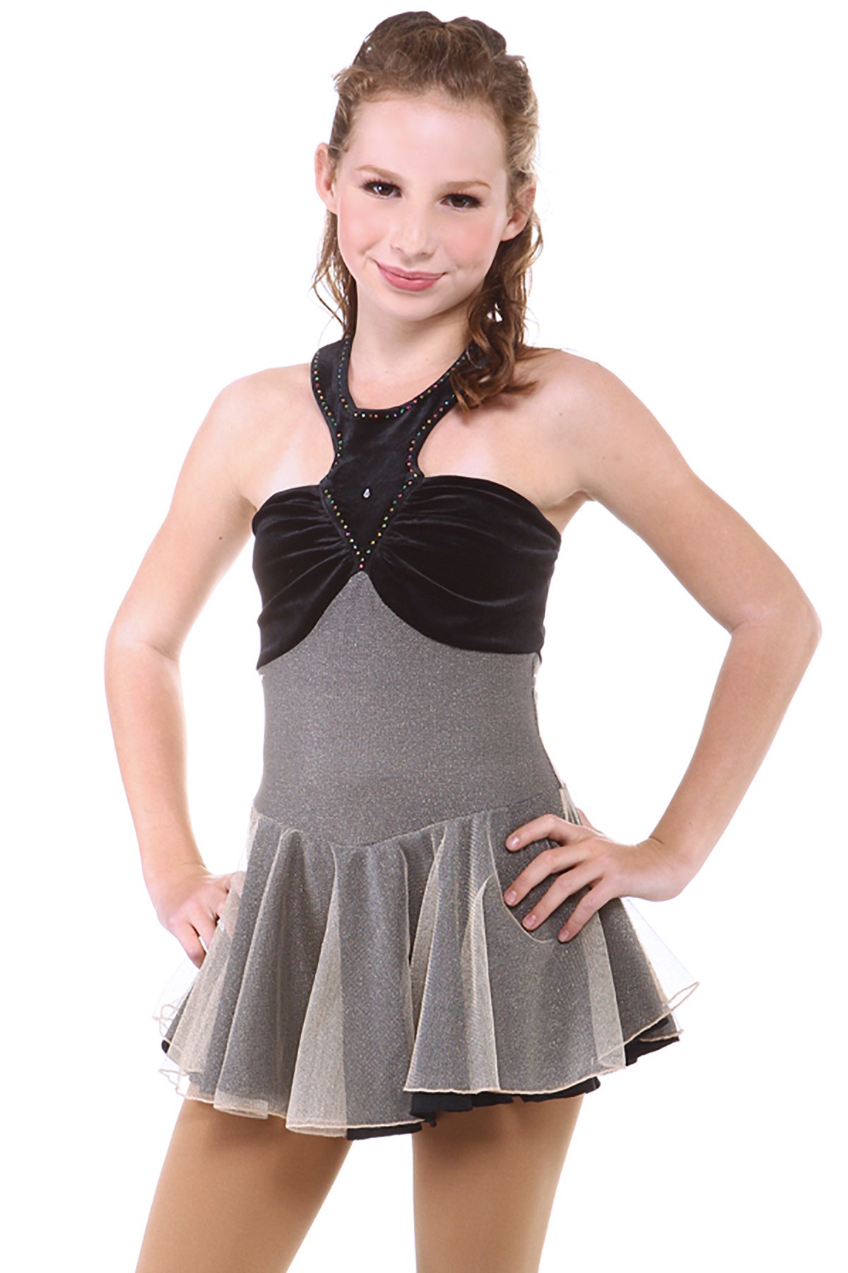 Trendy Pro Brianna Figure Skating Dress - Black