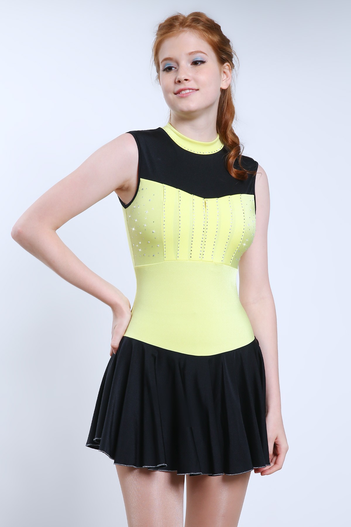 Trendy Pro Ashley Figure Skating Dress - Yellow