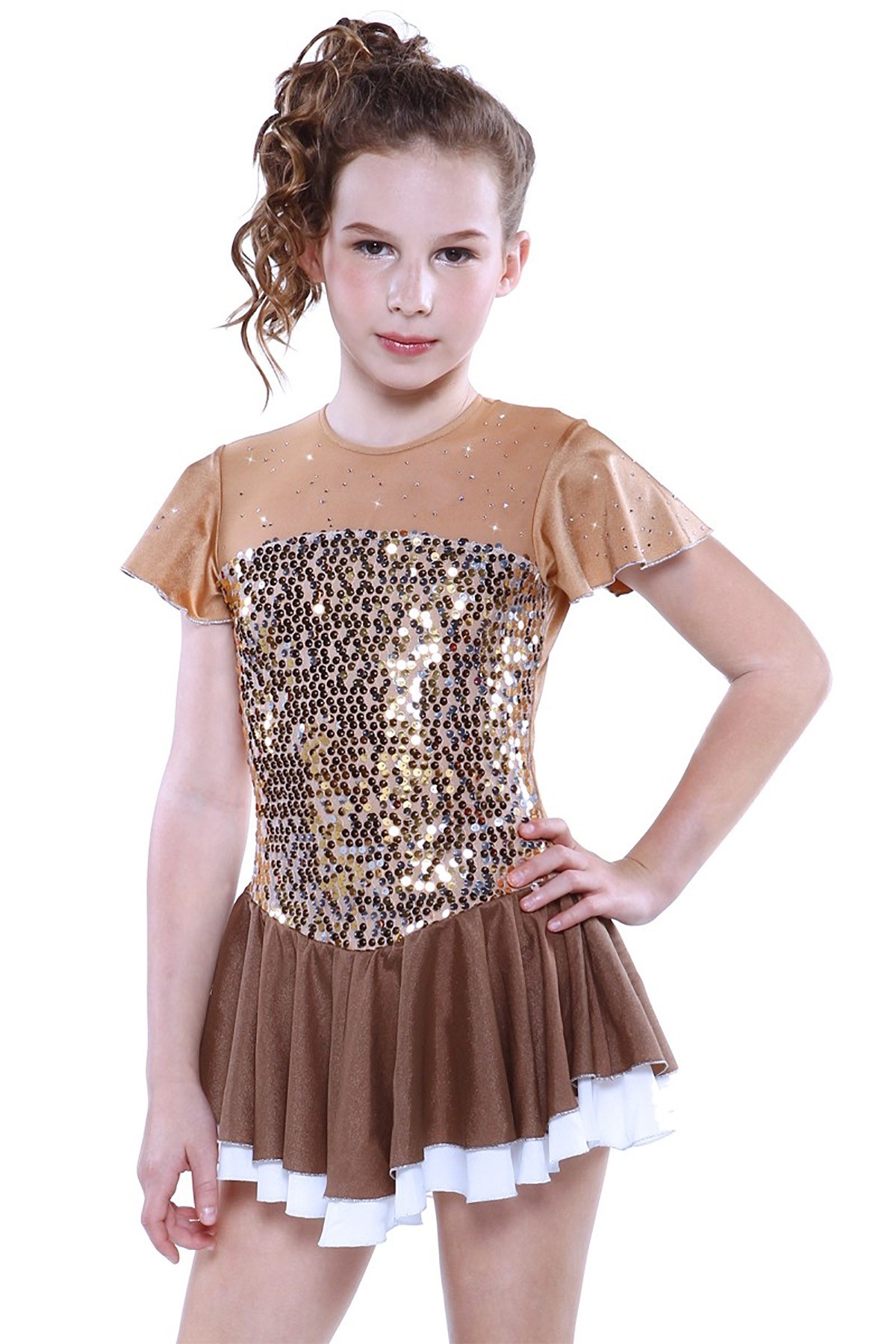 Trendy Pro Goldgi Figure Skating Dress - Gold