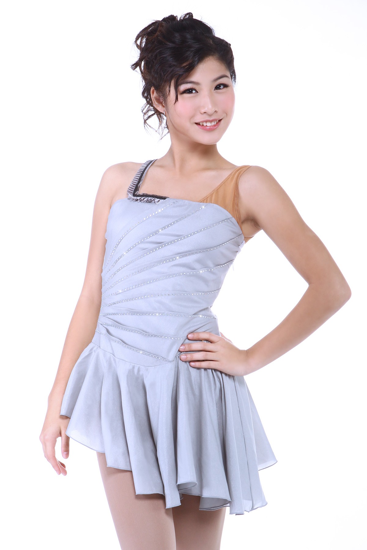 Trendy Pro Victoria Figure Skating Dress - Silver