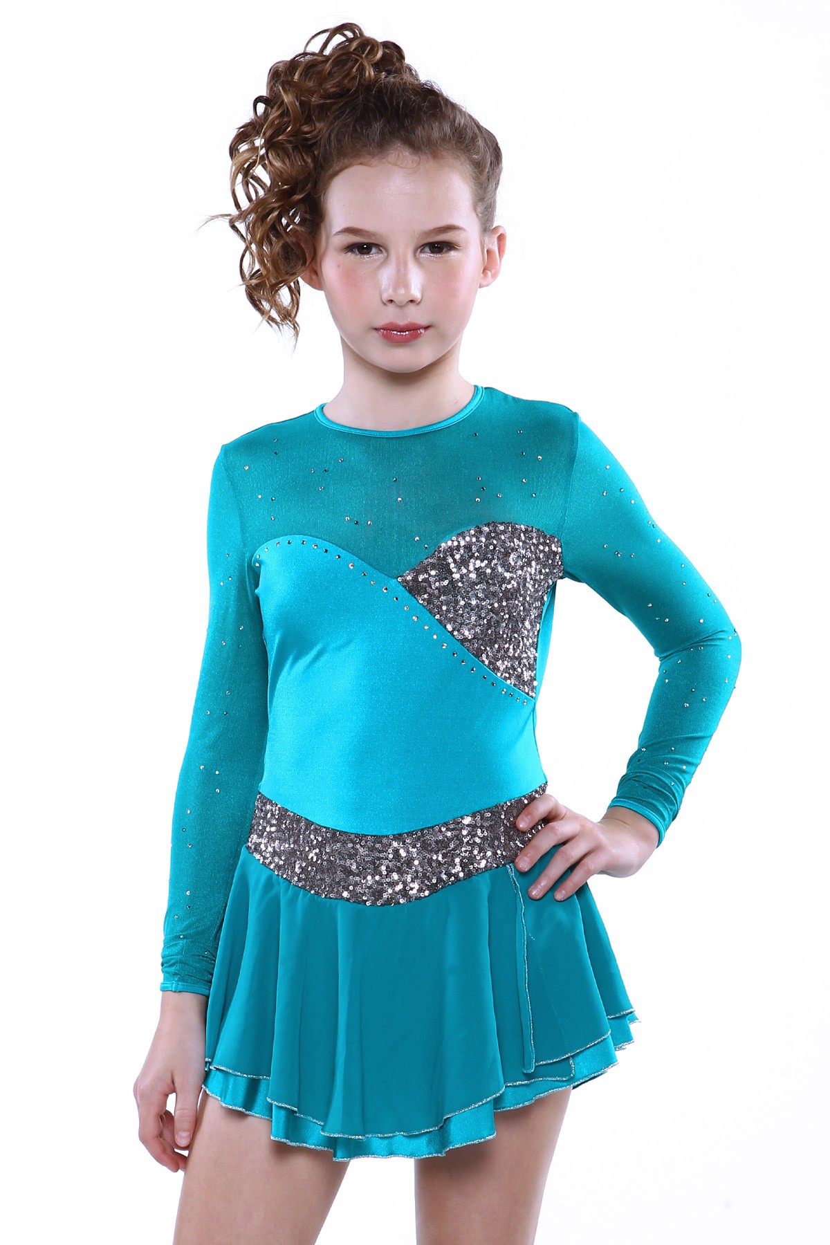 Trendy Pro Felicia Figure Skating Dress - Turquoise