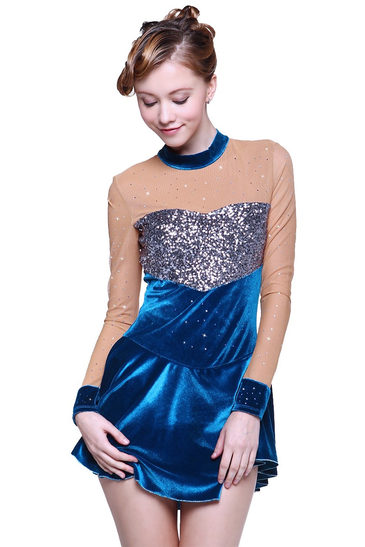 Trendy Pro Evita Figure Skating Dress - Blue