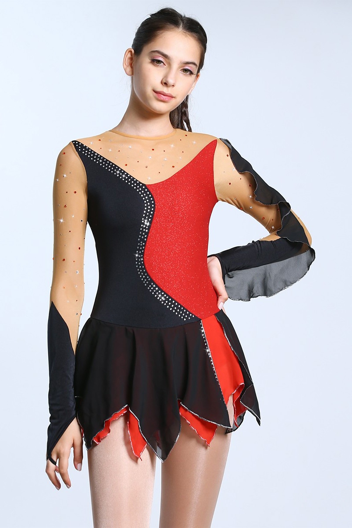 Premium Pro Teresa Figure Skating Dress - Red