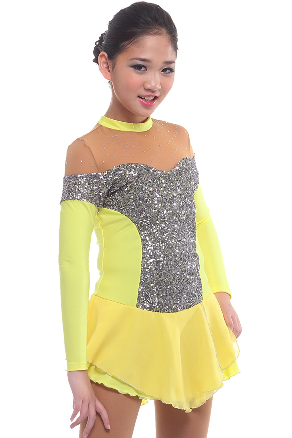 Trendy Pro Callie Figure Skating Dress - Yellow