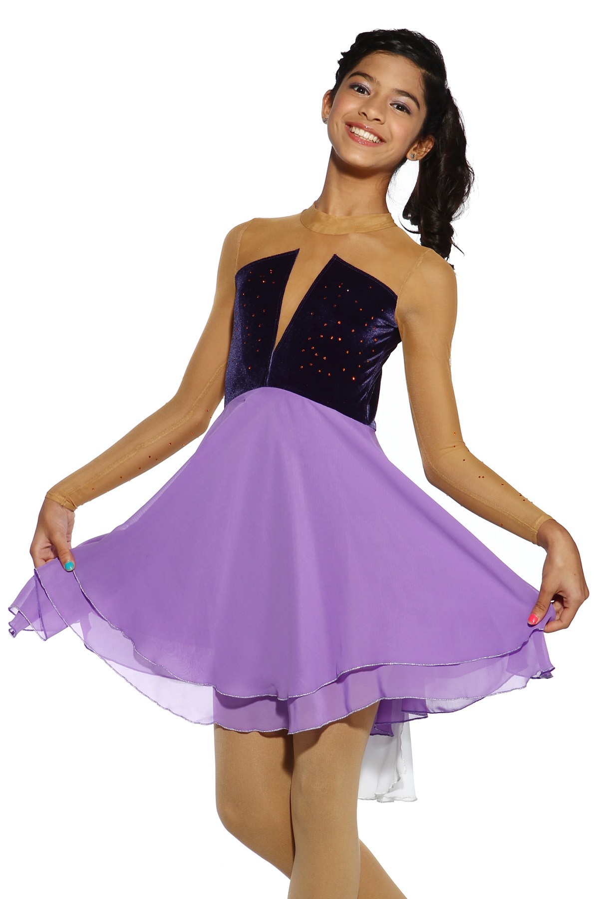 Trendy Pro Eliana Figure Skating Dress - Purple