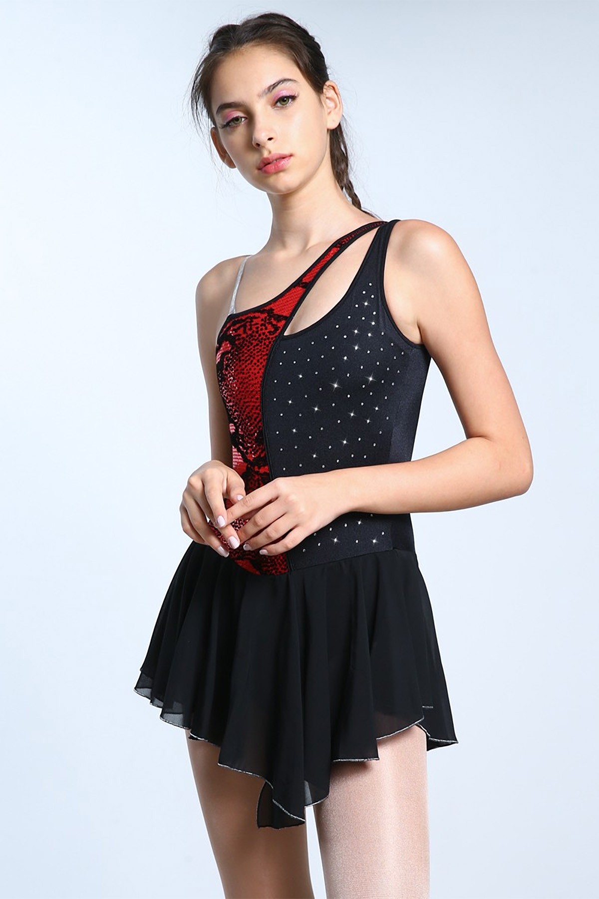 Trendy Pro Mikayla Figure Skating Dress - Red