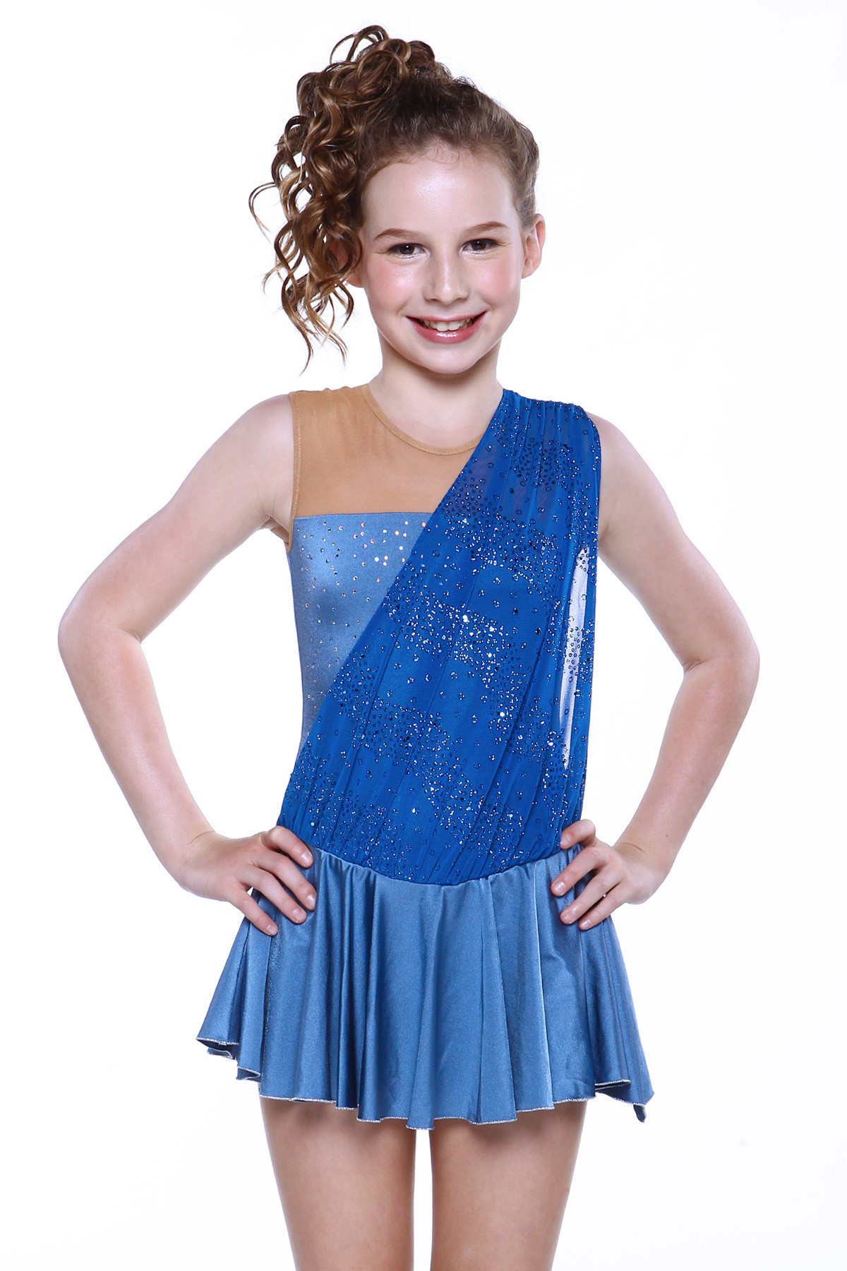 Trendy Pro Salome Figure Skating Dress - Dye Blue