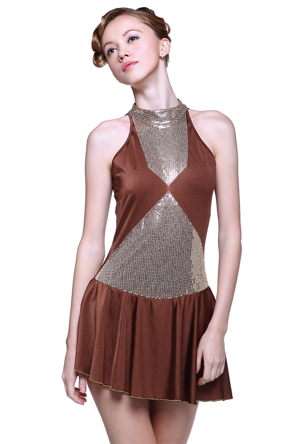 Classic Leia Figure Skating Dress - Brown