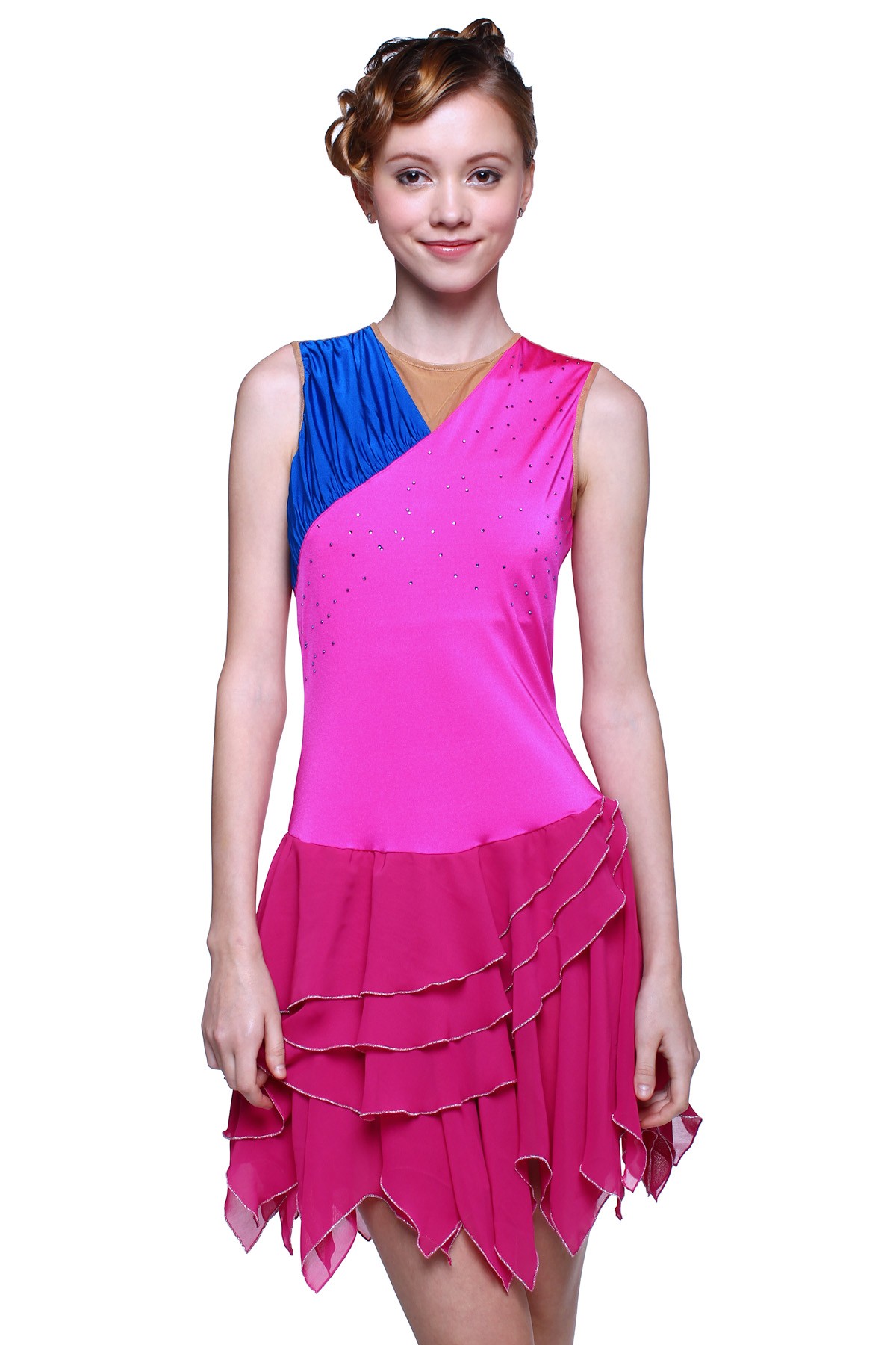 Trendy Pro Janis Figure Skating Dress - Fuchsia