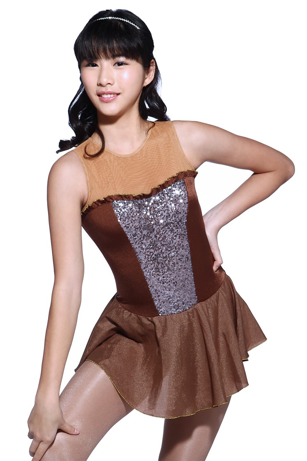 Trendy Pro Margaret Figure Skating Dress - Brown