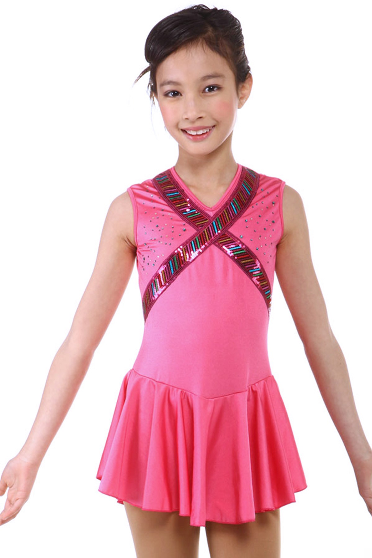 Classic Jolene Figure Skating Dress - Dark Pink