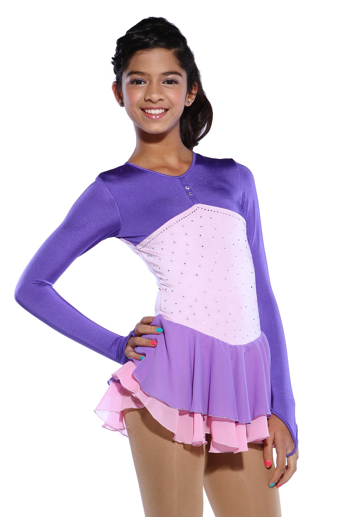 Classic Aubrie Figure Skating Dress - Purple