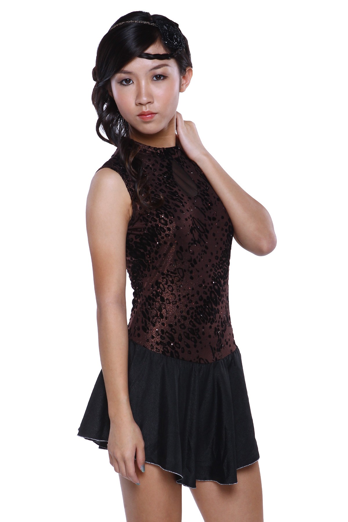 Classic Margot Figure Skating Dress - Brown