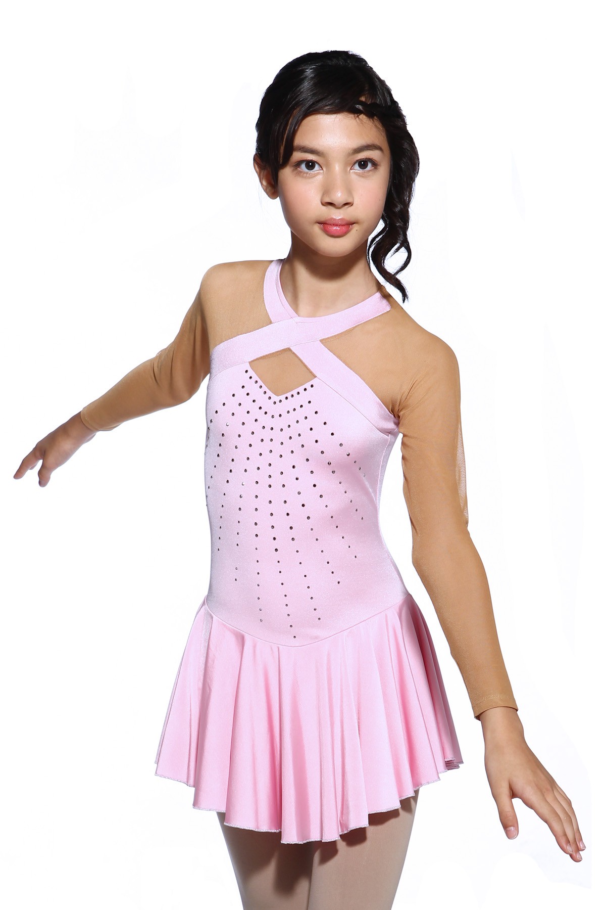 Classic Tinsley Figure Skating Dress - Light Pink