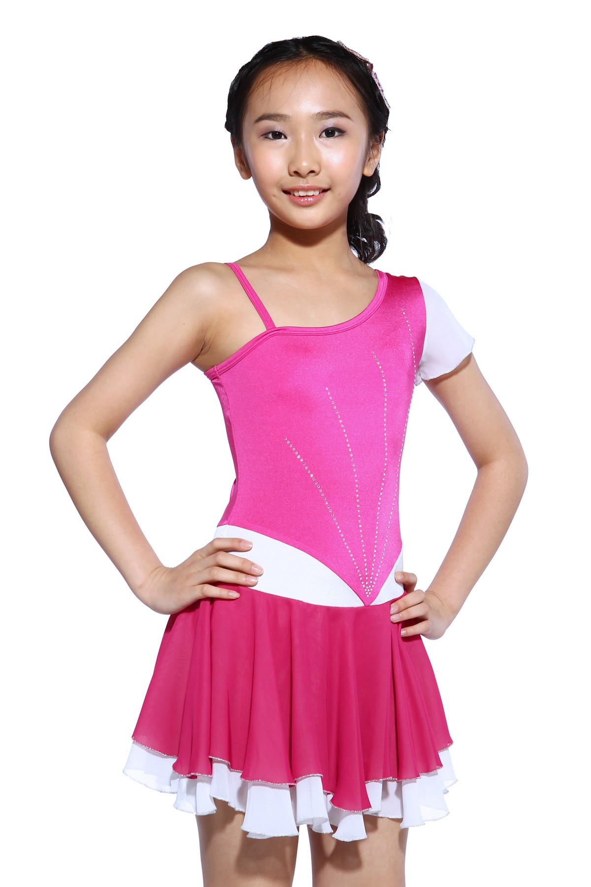 Classic Alisson Figure Skating Dress - Dark Pink