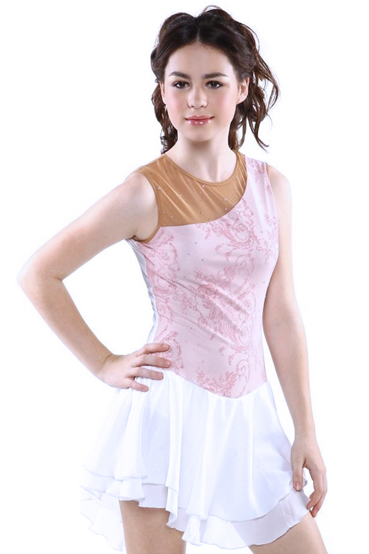 Trendy Pro Aimee Figure Skating Dress - Light Pink