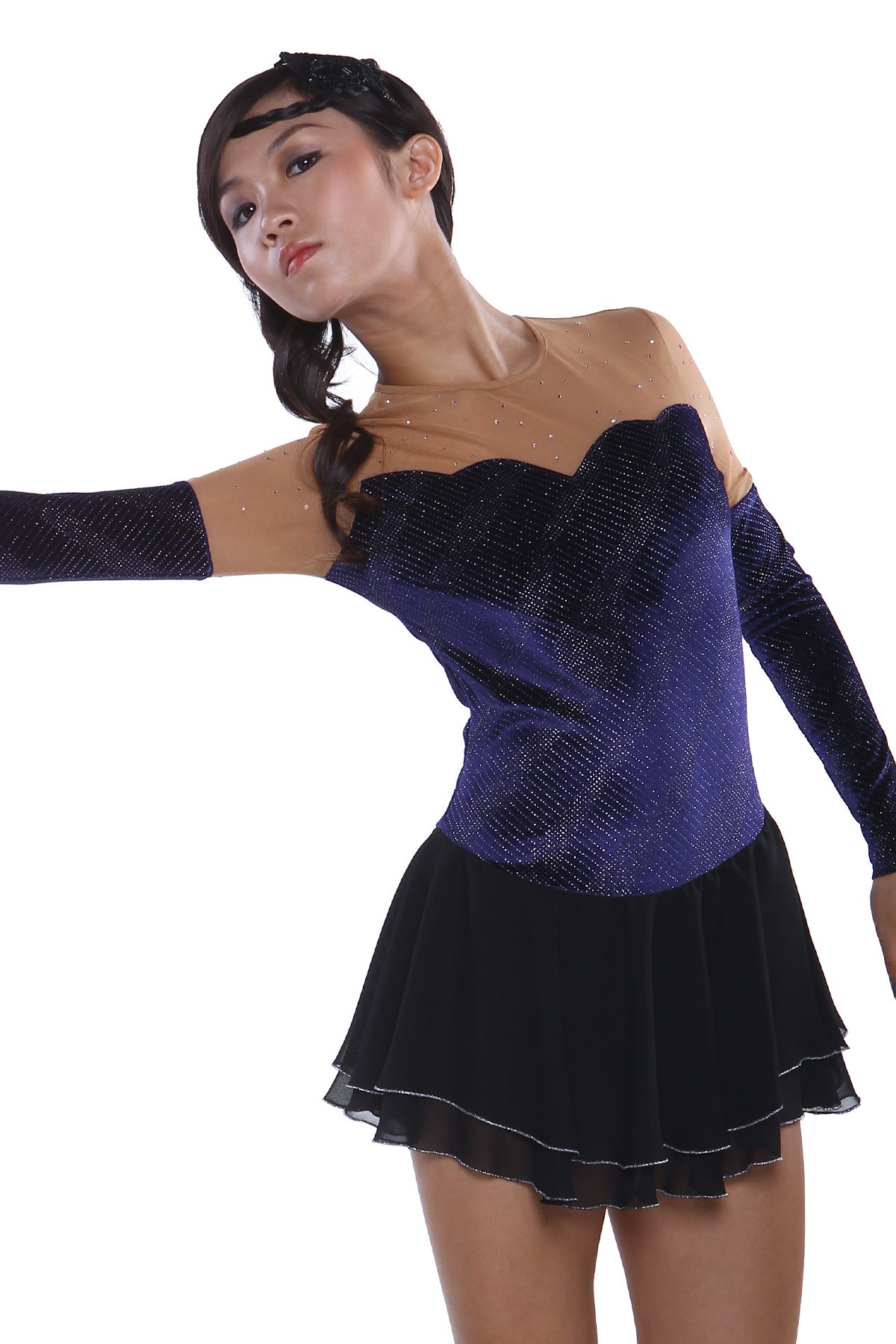 Trendy Pro Emery Figure Skating Dress - Dark Purple