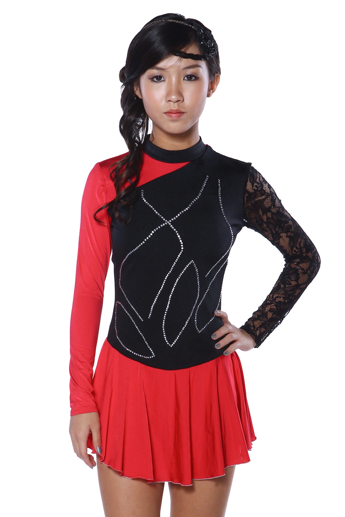 Trendy Pro Hailey Figure Skating Dress - Black