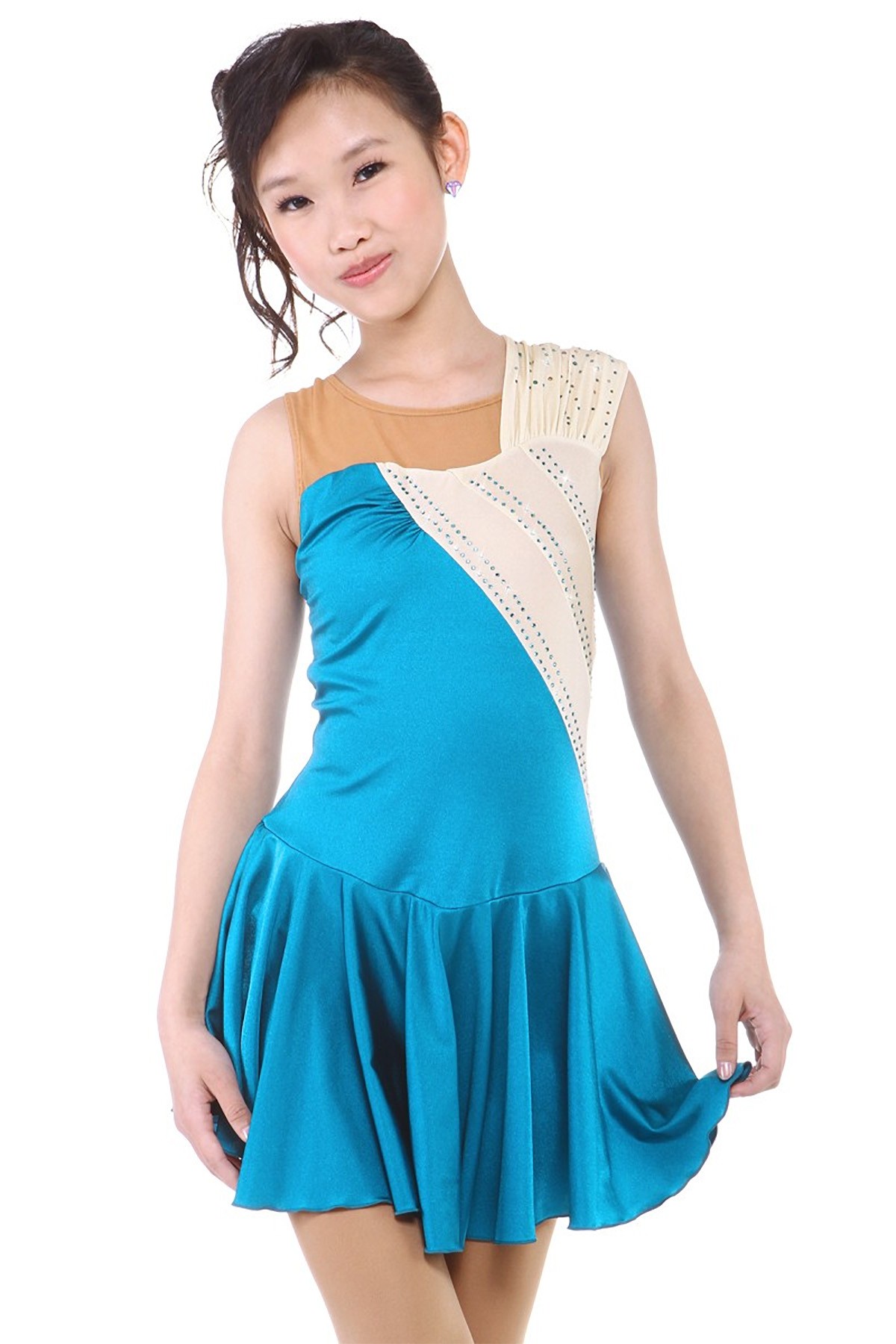 Trendy Pro Sienna Figure Skating Dress - Turquoise