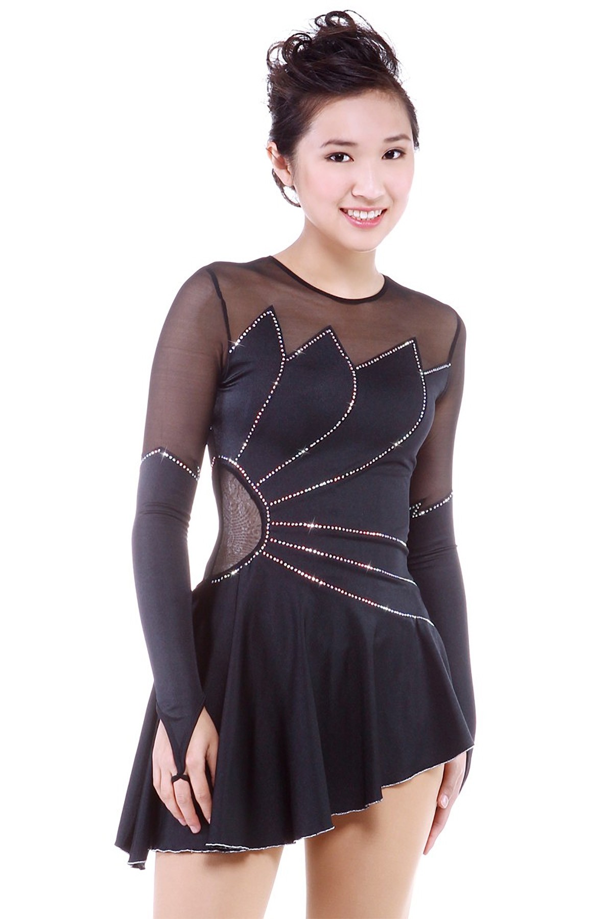 Premium Pro Lotus Figure Skating Dress - Black