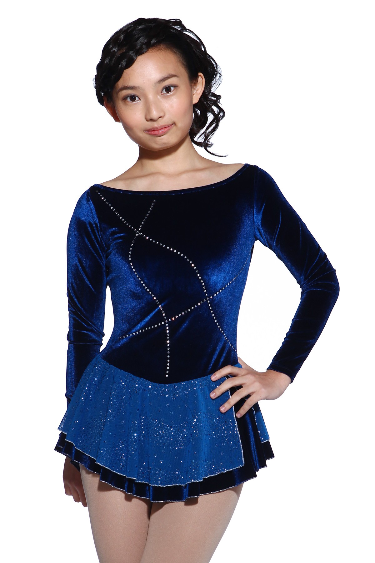 Classic Tatiana Figure Skating Dress - Navy