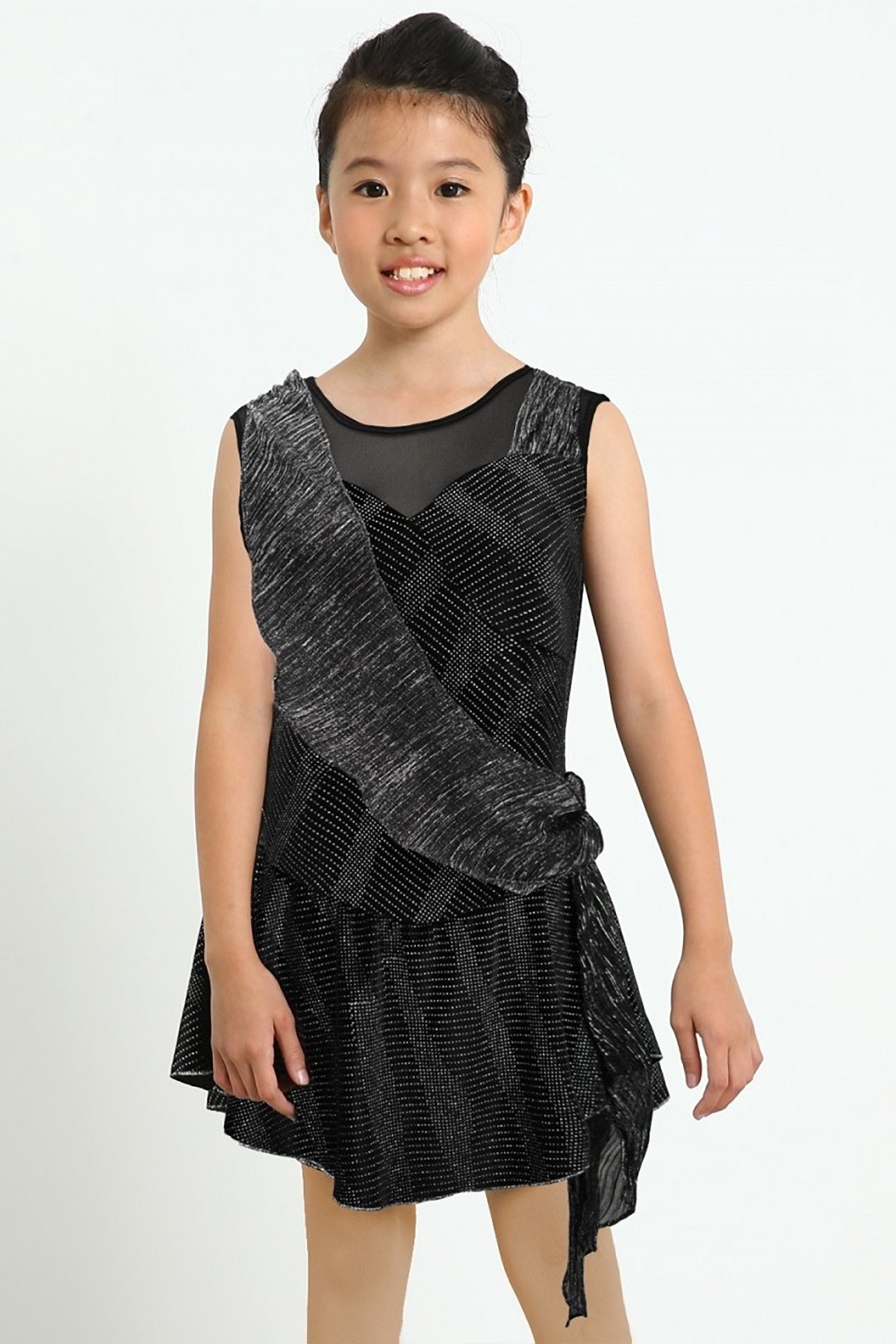 Trendy Pro Trailing Stars Figure Skating Dress - Black