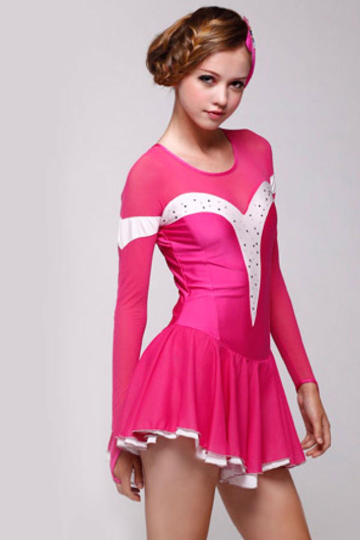 Trendy Pro Freya Figure Skating Dress - Dark Pink