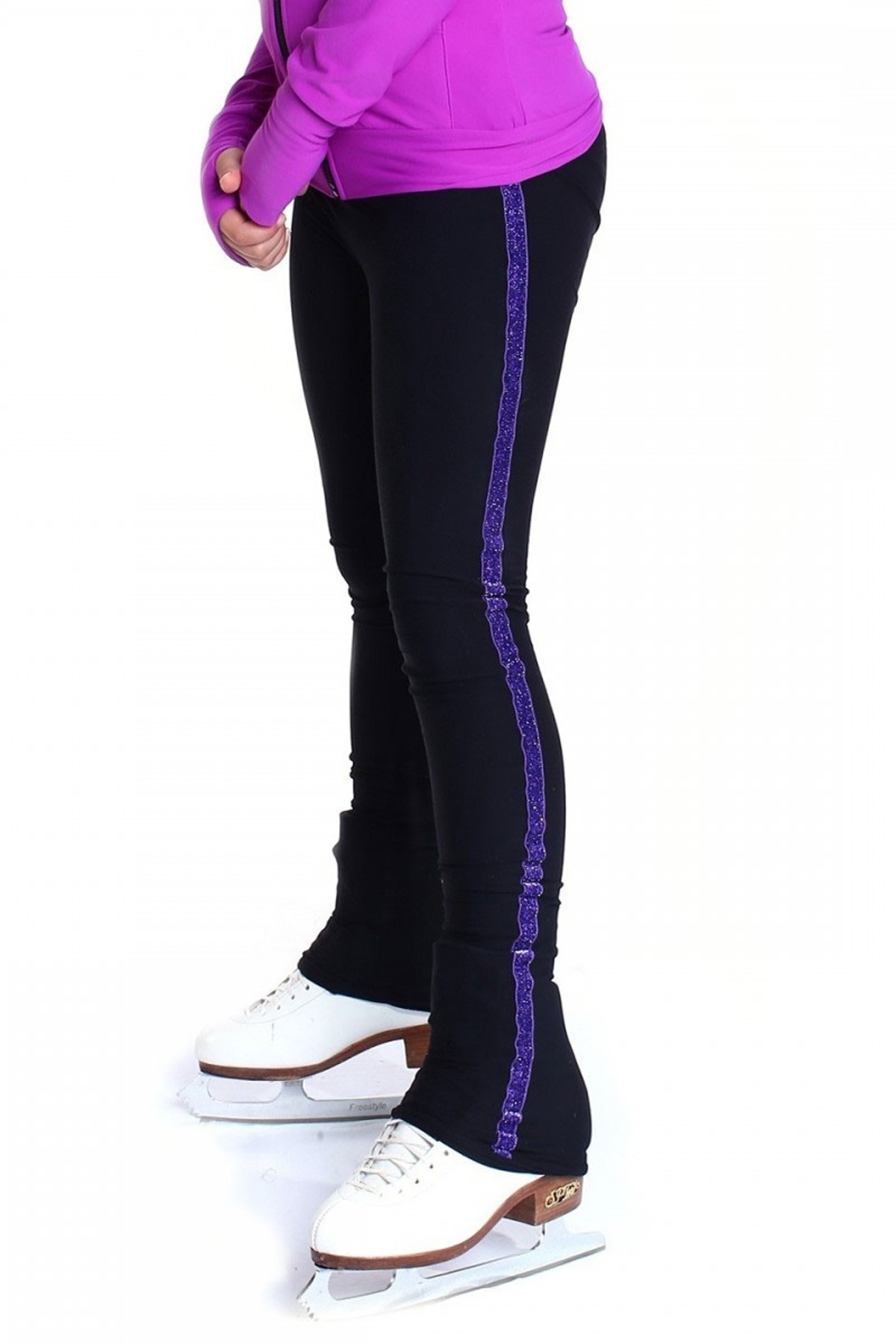 Trendy Pro XAMAS Purple Glitter Skating Pants - Black